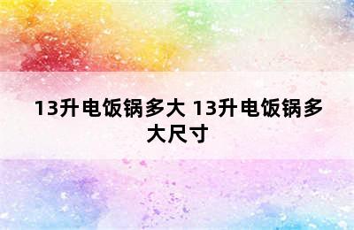 13升电饭锅多大 13升电饭锅多大尺寸